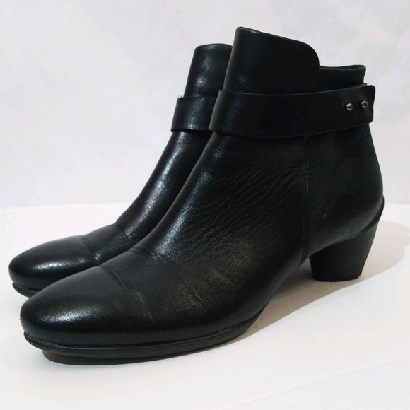 Ecco Shoes - Ecco booties black leather ankle boots